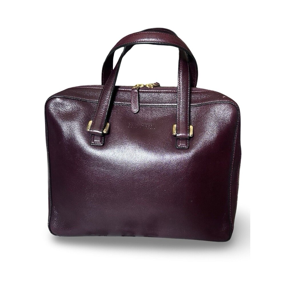 Goldpfeil Wine Red burgundy leather briefcase hand  Bag. Vintage!